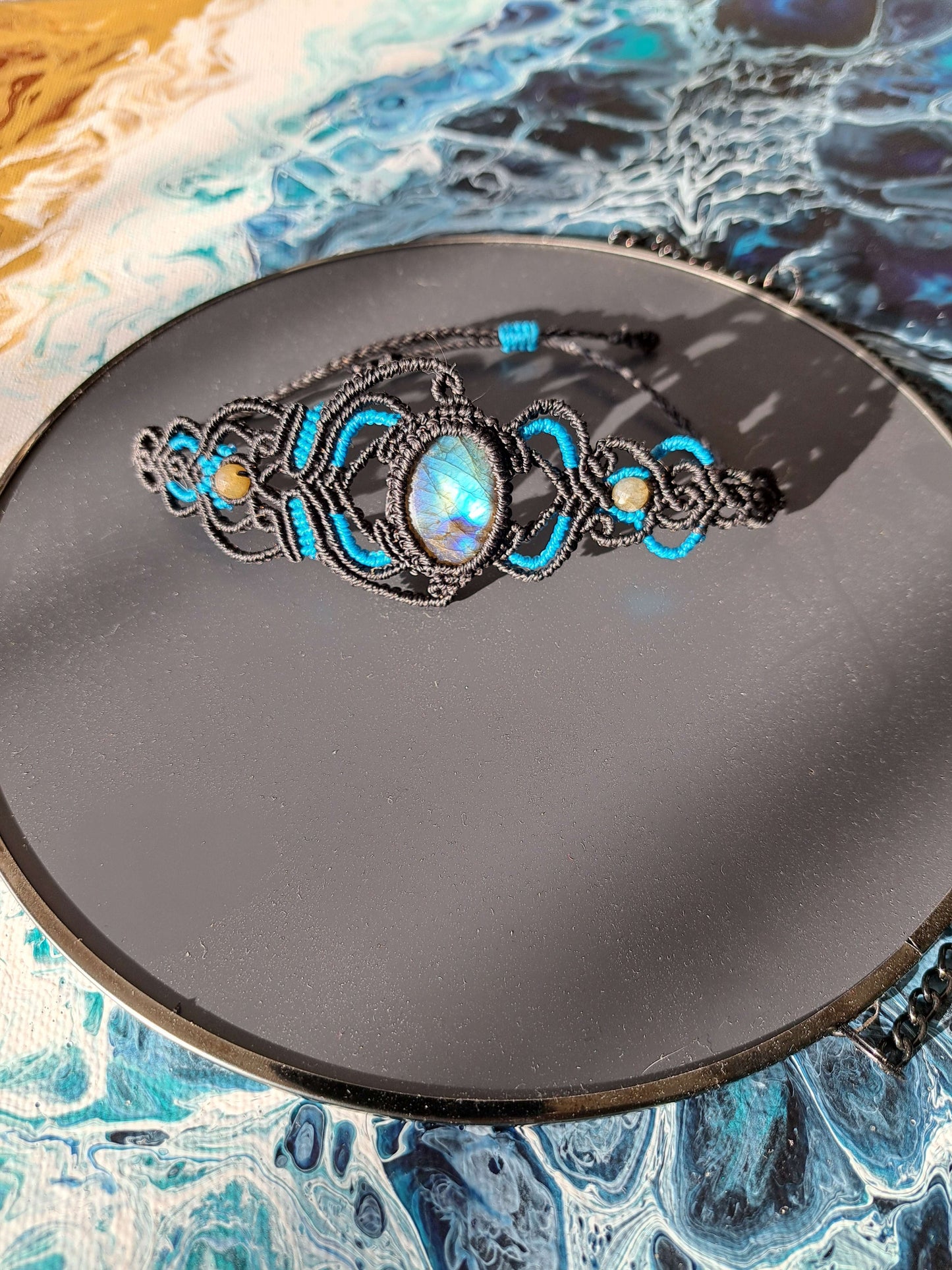 bracelet asymétrique labradorite