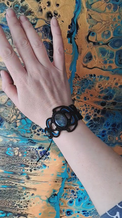 bracelet asymétrique labradorite